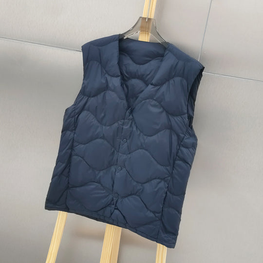 Damen Ärmellose Thermo‑Steppweste mit wellenförmiger Steppung und Druckknopfverschluss Nord Taschen
