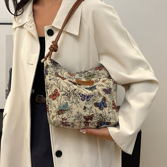 Damen Umhängetasche mit buntem Schmetterlingsdesign Nord Taschen