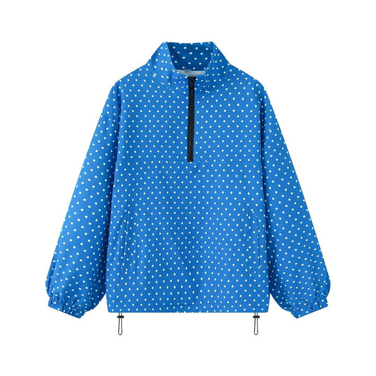 Damen Oversize Regenanorak mit Halbzip, Kängurutasche und Tunnelzugsaum Nord Taschen