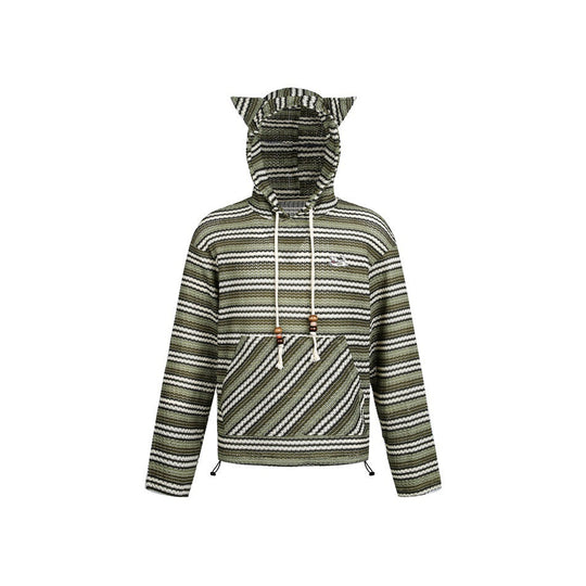Damen Strick‑Kapuzenpullover mit Katzenohren und Kängurutasche Nord Taschen