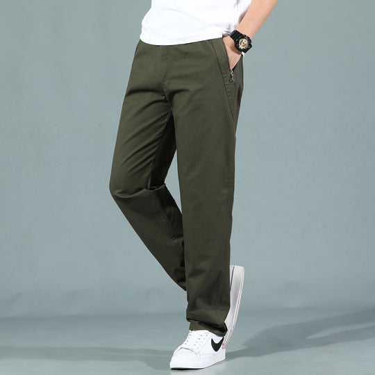 Herren Locker geschnittene Chinohose mit seitlicher Reißverschlusstasche und elastischem Beinabschluss Nord Taschen