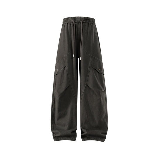 Herren weite Utility-Cargo-Hose mit Tunnelzugbund und großen Klappentaschen Nord Taschen