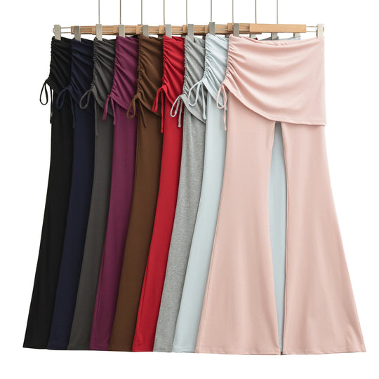 Damen Schlaghose mit integrierter Mini‑Rock‑Überlage und Kordelzug Nord Taschen