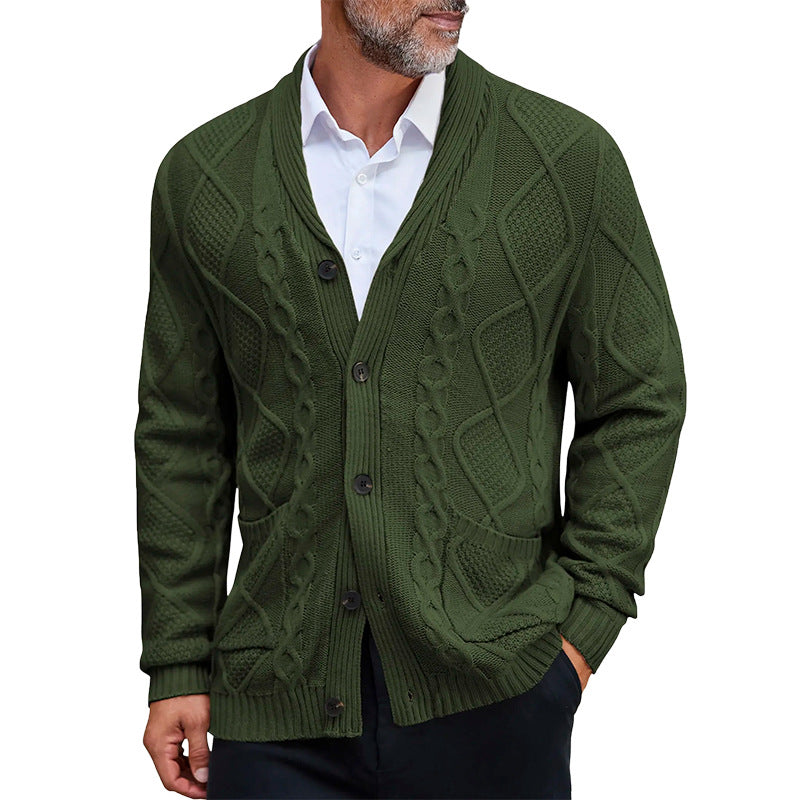 Herren modischer Strickcardigan mit strukturierter Oberfläche und praktischen Taschen Nord Taschen