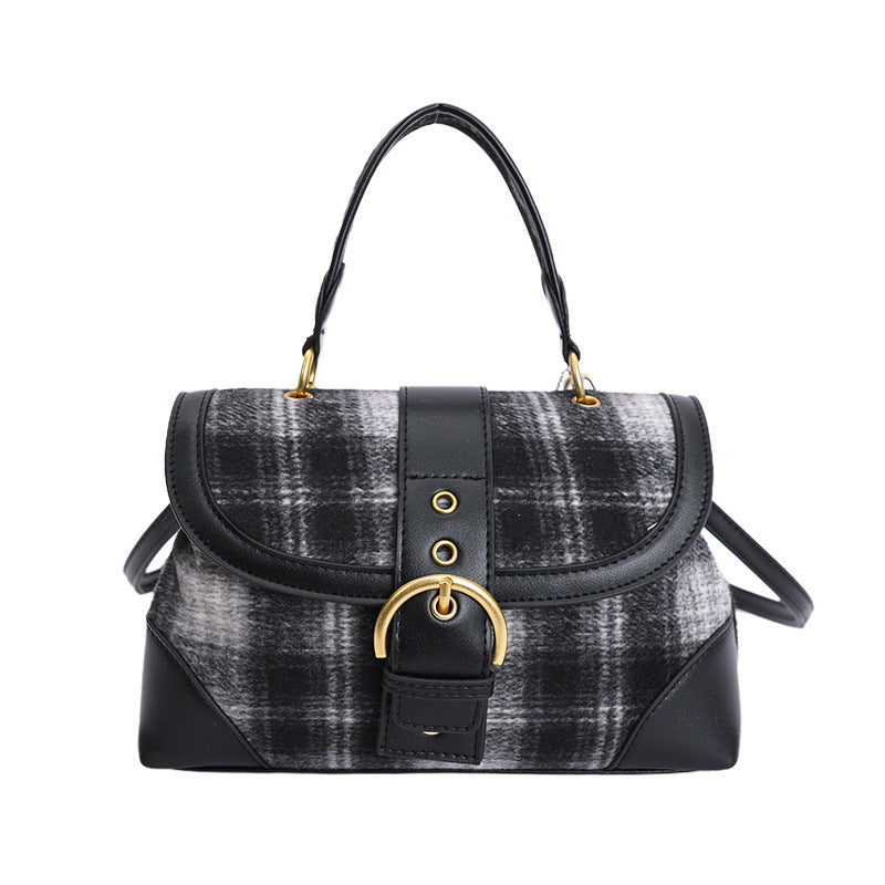 Damen Handtasche mit modernem Karomuster und elegantem Verschluss Nord Taschen
