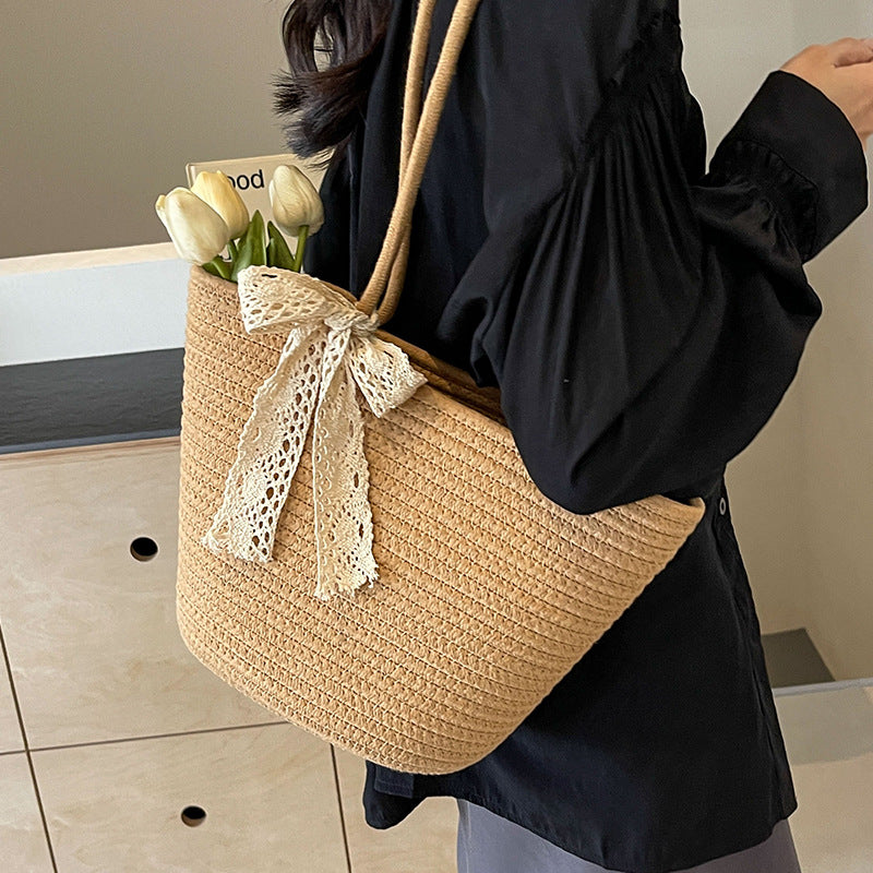 Damen handgefertigte Einkaufstasche mit verspieltem floralen Dekor Nord Taschen