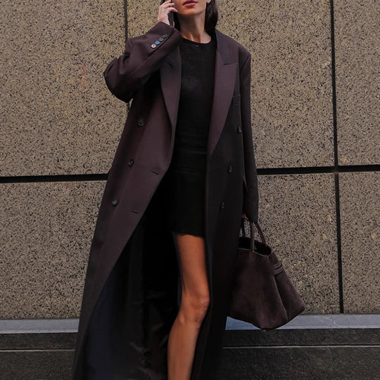 Damen Lange Oversized Jacke Nord Taschen