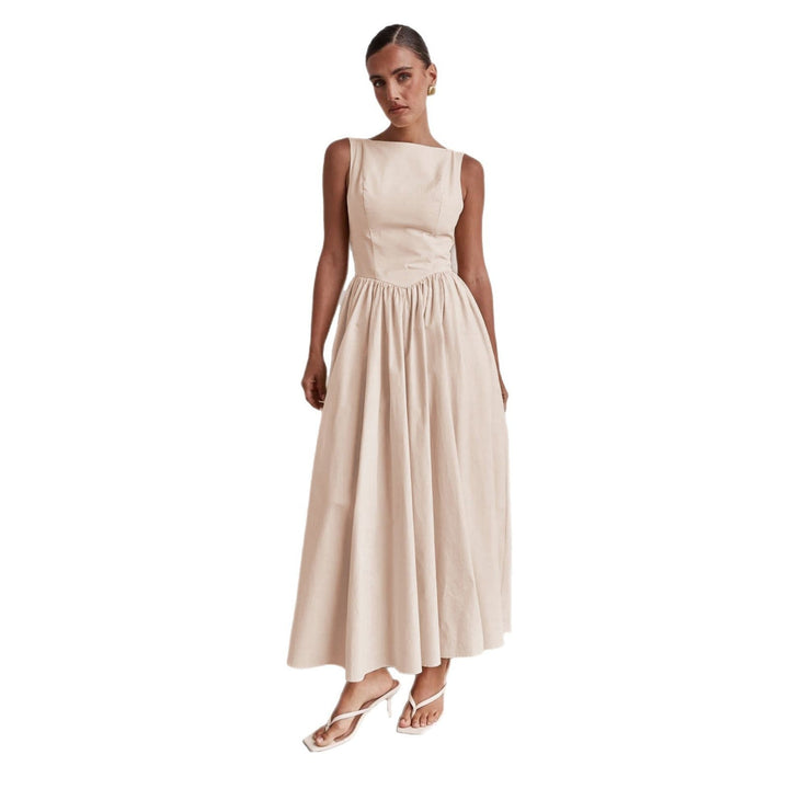 Damen Elegantes Maxi-Kleid mit breitem Rockansatz und taillierter Passform