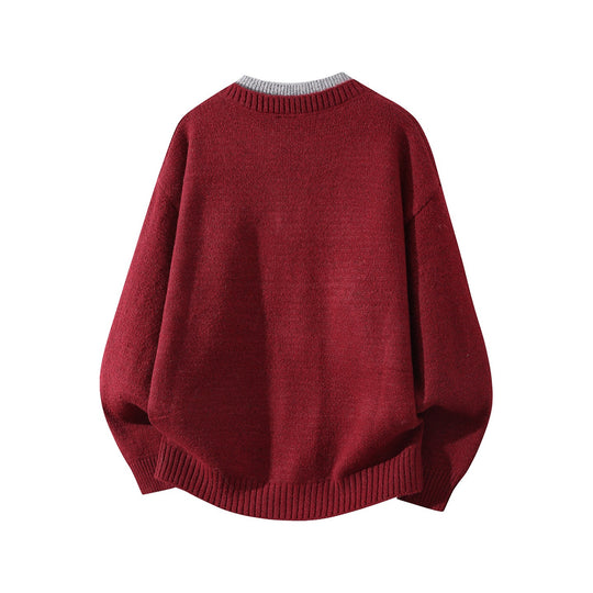 Damen Oversize-Strickpullover mit Henley‑Halbknopfkragen und geripptem Saum Nord Taschen