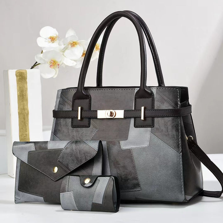 Damen elegante Handtasche mit geometrischem Design und abnehmbaren Fächern Nord Taschen