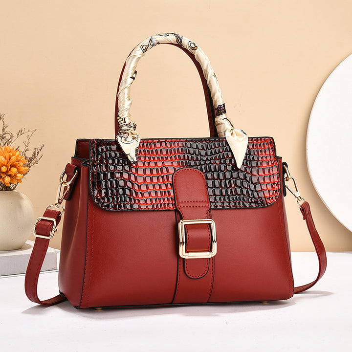 Damen modische Handtasche mit strukturiertem Obermaterial und Schal Nord Taschen