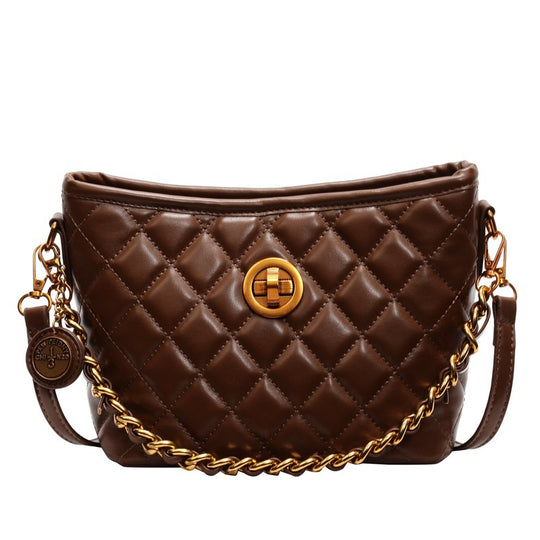 Damen Umhängetasche mit eleganter Steppung und luxuriösem Kettenakzent Nord Taschen