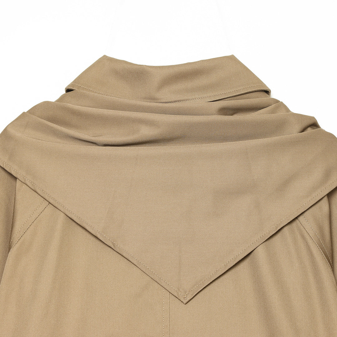 Damen Cropped Trench‑Capejacke mit Schleifenkragen und kastiger Silhouette Nord Taschen