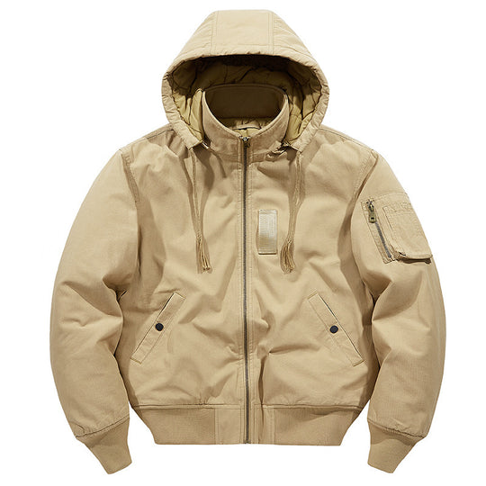Herren multifunktionale Feldjacke im Bomberstil mit Kapuze und Ärmel-Tasche Nord Taschen