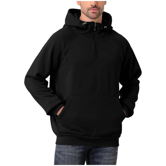 Herren Halbzip-Hoodie mit verstellbarer Kapuze, Kängurutasche und Raglanärmeln Nord Taschen