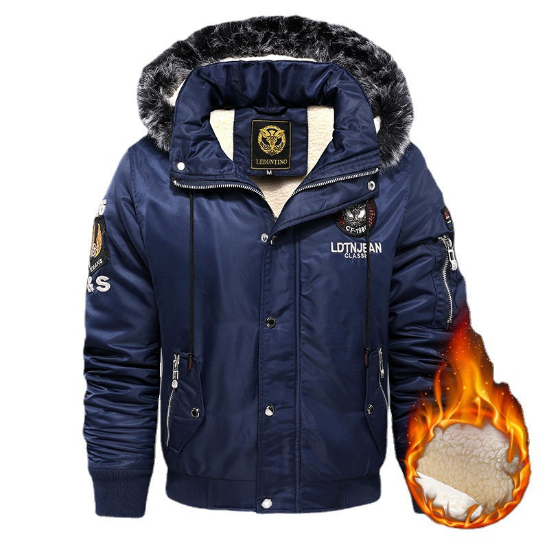Herren  gefütterte Winterparka mit Teddyfutter, Kunstfellkapuze und multiplen Reißverschlusstaschen Nord Taschen