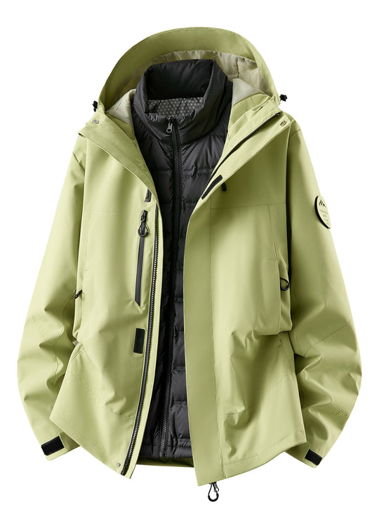 Herren wasserdichte Outdoorjacke mit abnehmbarer Fleece-Innenjacke Nord Taschen