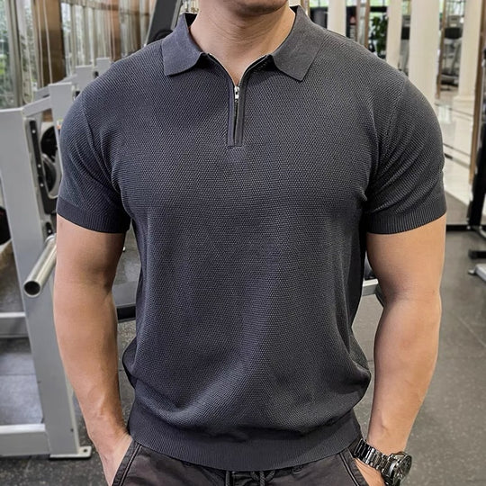 Herren Strukturierte Kurzarm Poloshirt Nord Taschen