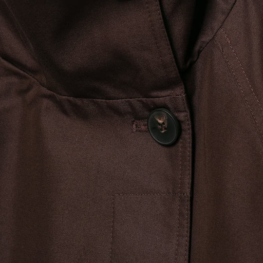 Damen Kurze Taillierte Regenjacke im Trenchstil mit Stehkragen und Bindegürtel Nord Taschen