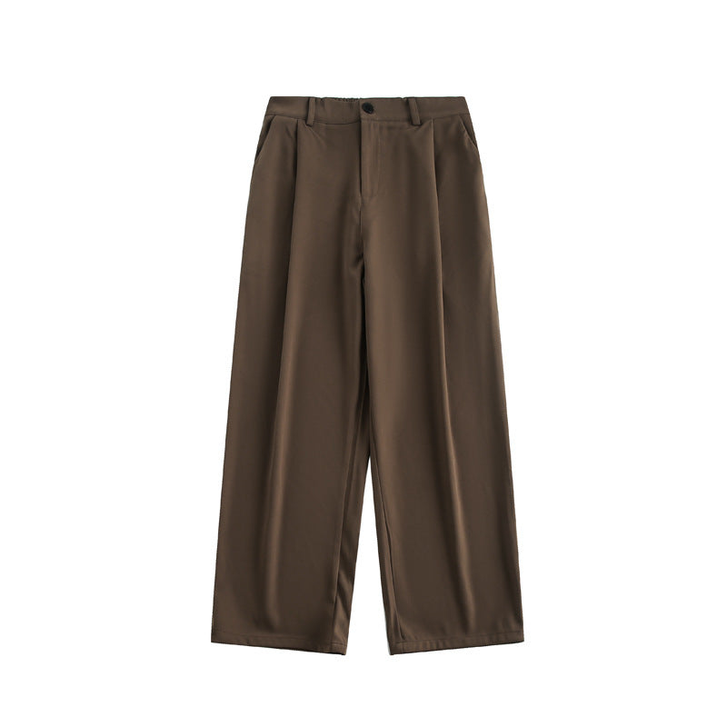 Damen Weite hochtaillierte Stoffhose mit Bundfalte und weitem Bein Nord Taschen