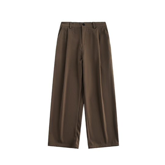 Damen Weite hochtaillierte Stoffhose mit Bundfalte und weitem Bein Nord Taschen