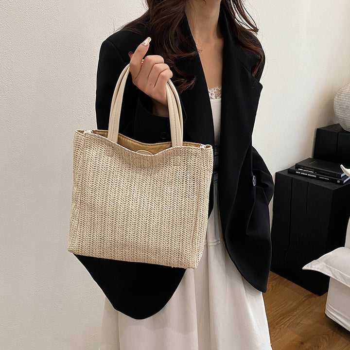 Damen elegante Basttasche mit handgefertigten Details Nord Taschen
