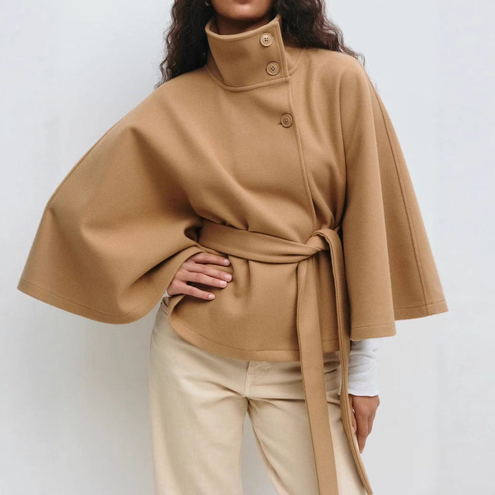 Damen Wickeljacke mit elegantem Stehkragen und weit geschnittenen Ärmeln Nord Taschen