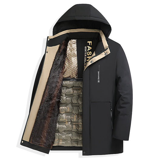 Herren Hochwertige Winterjacke mit Kunstfellfutter Nord Taschen