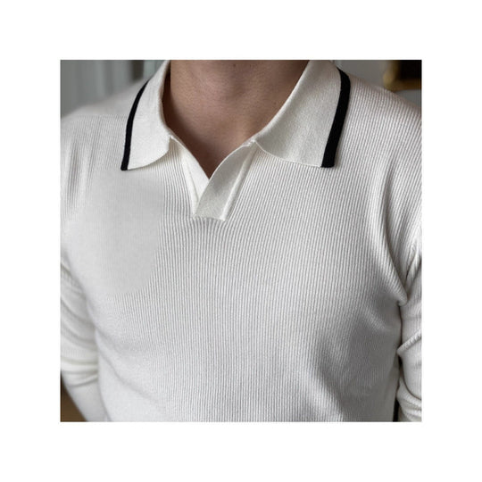 Herren Modisches Strickpullover mit Polokragen Nord Taschen