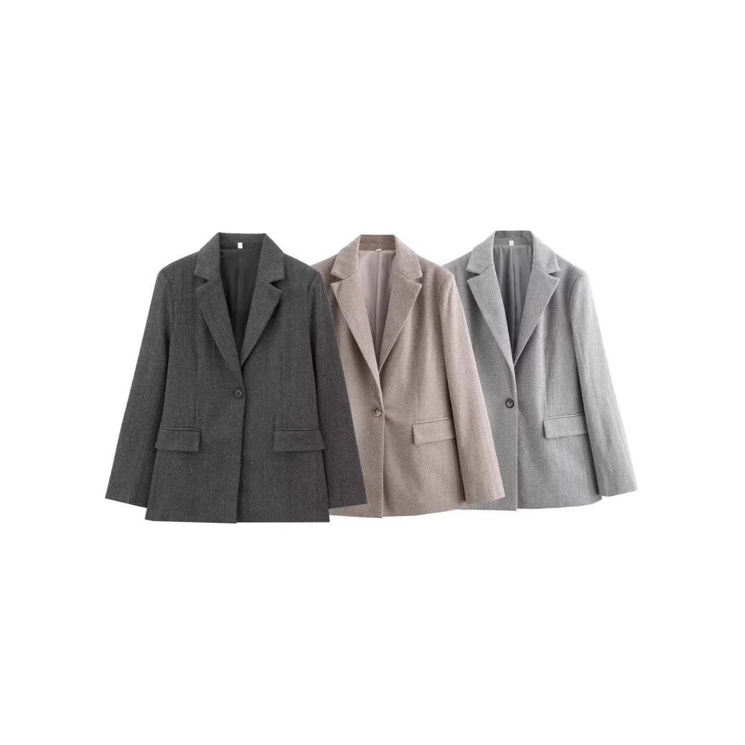 Damen Klassischer Blazer mit strukturiertem Stoff Nord Taschen
