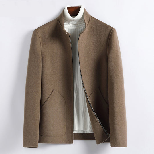 Herren Elegante Kurzjacke aus Wollmix mit Stehkragen, verdecktem Reißverschluss und konturierten Eingrifftaschen Nord Taschen