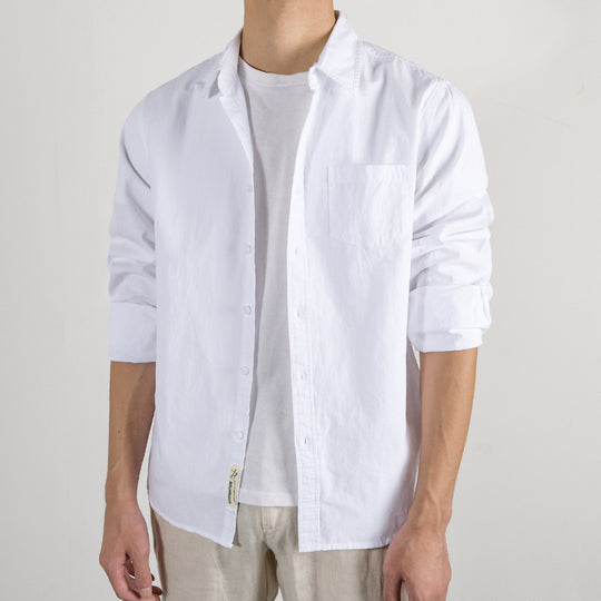 Herren Leichtes Baumwoll‑Leinen Overshirt mit Brusttasche und Relaxed‑Fit Nord Taschen