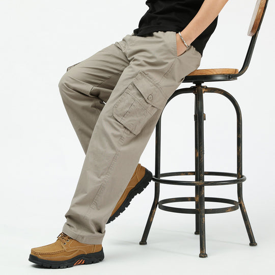 Herren Baumwoll-Twill Cargohose im Relaxed-Fit mit geradem Bein und großem Klappfach Nord Taschen