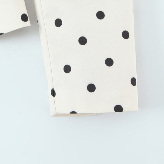 Damen Gepunkteter Peplum-Blazer mit Reverskragen und Taillenraffung Nord Taschen