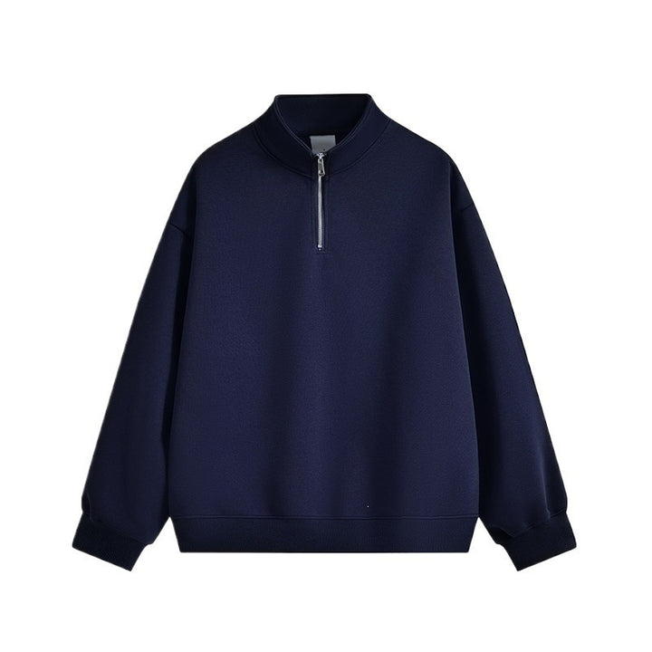 Unisex nan oversized Halbzip-Sweatshirt mit Stehkragen, Rippbündchen und weichem Fleece-Innenfutter Nord Taschen