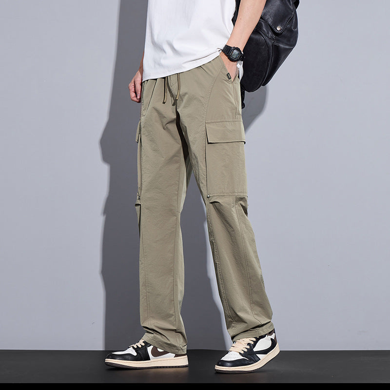 Herren Leichte Cargo-Freizeithose mit Tunnelzug, Multifachtaschen und geradem Schnitt Nord Taschen