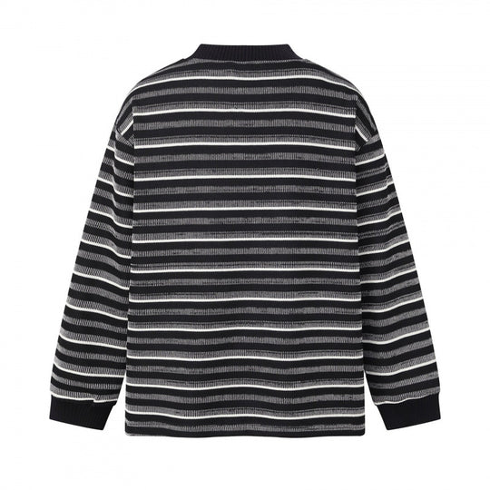 Unisex Feinstrickpullover im Boxy-Schnitt mit Rundhals und maritimen Streifen Nord Taschen
