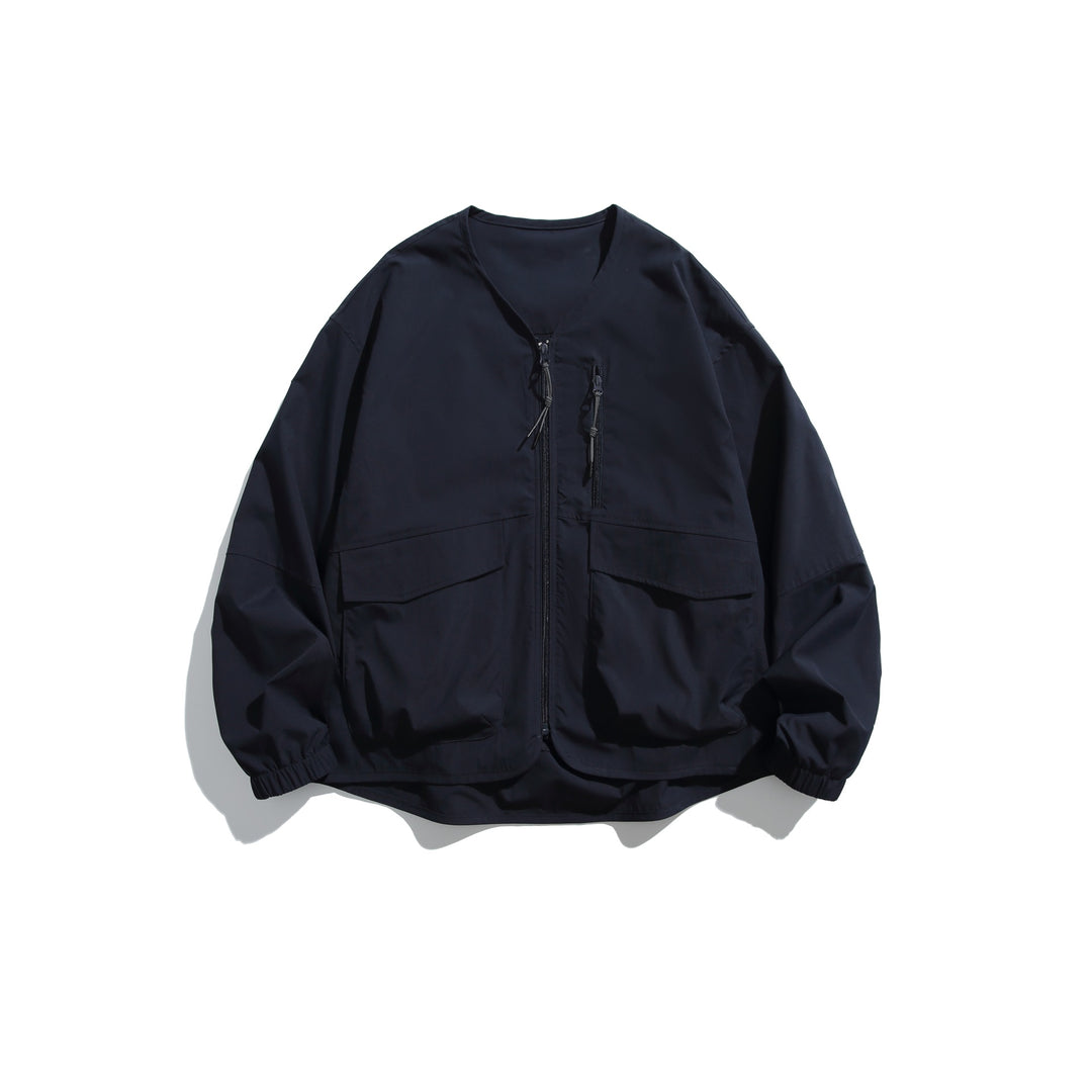 Herren Kurzblouson mit V‑Ausschnitt, zweiwege Reißverschlüssen und Utility‑Taschen Nord Taschen