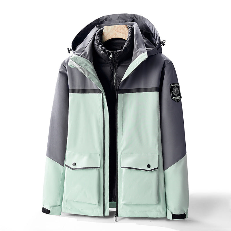 Herren Zweilagiger Wetterparka mit herausnehmbarer Isolations-Innenjacke und Utility-Taschen Nord Taschen