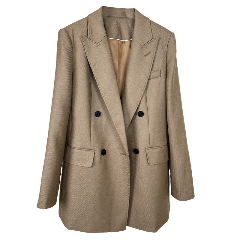 Damen Taillierter Longline-Blazer mit doppelreihiger Knopfleiste und Pattentaschen Nord Taschen