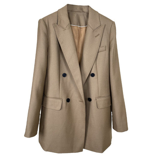 Damen Taillierter Longline-Blazer mit doppelreihiger Knopfleiste und Pattentaschen Nord Taschen