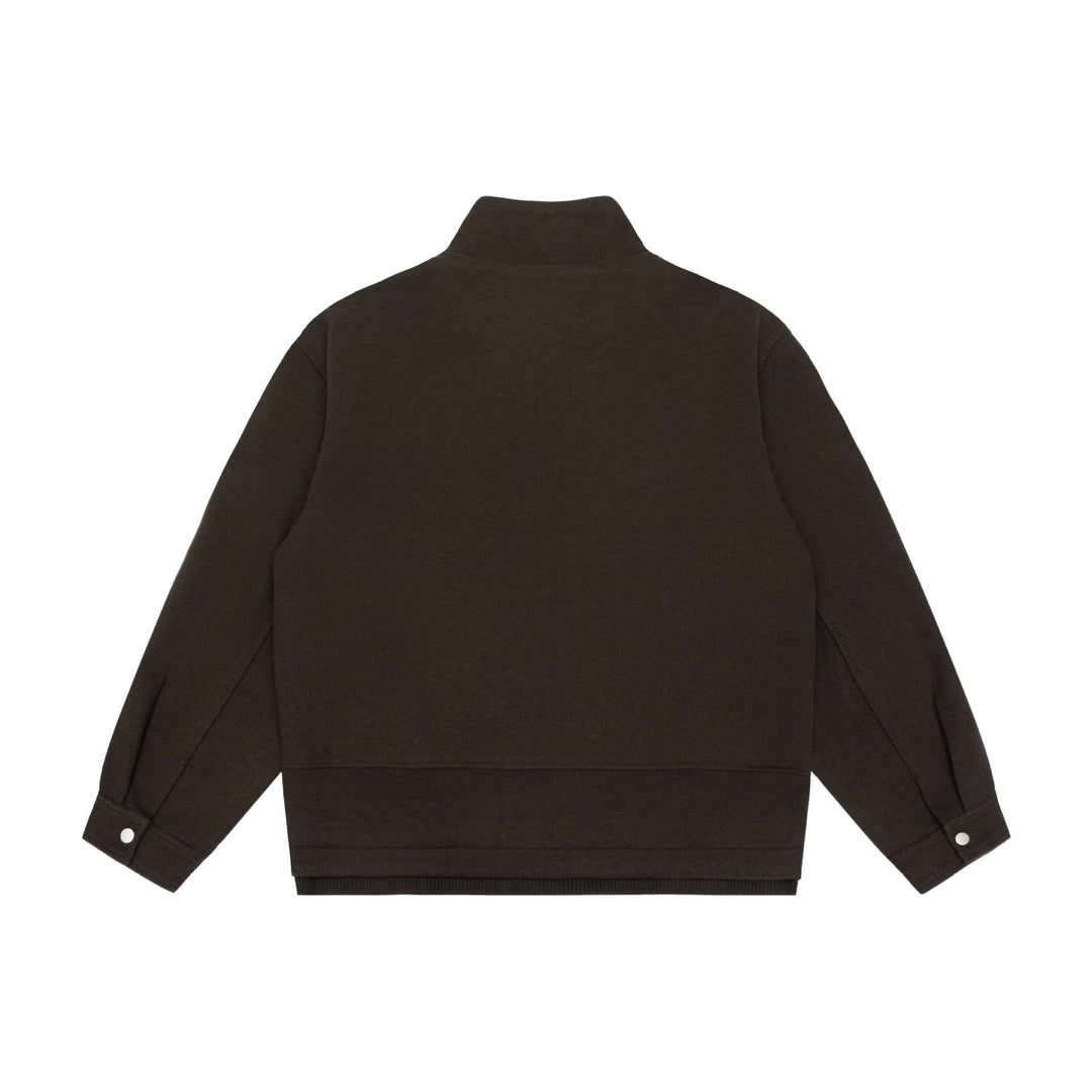 Herren Boxy-Wollmix-Zipblouson mit hohem Rippkragen und verdeckter Frontklappe Nord Taschen