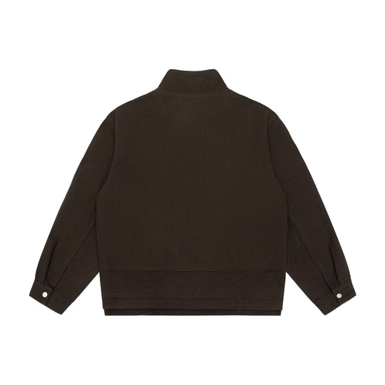Herren Boxy-Wollmix-Zipblouson mit hohem Rippkragen und verdeckter Frontklappe Nord Taschen