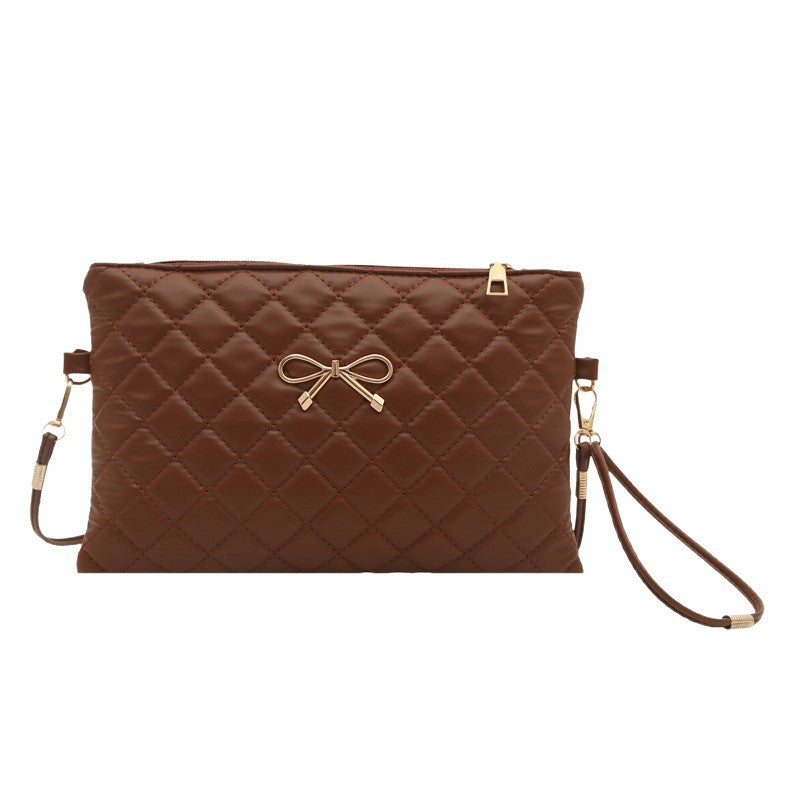 Damen elegante Clutch mit elegantem Steppmuster und zierlichem Schleifenakzent Nord Taschen