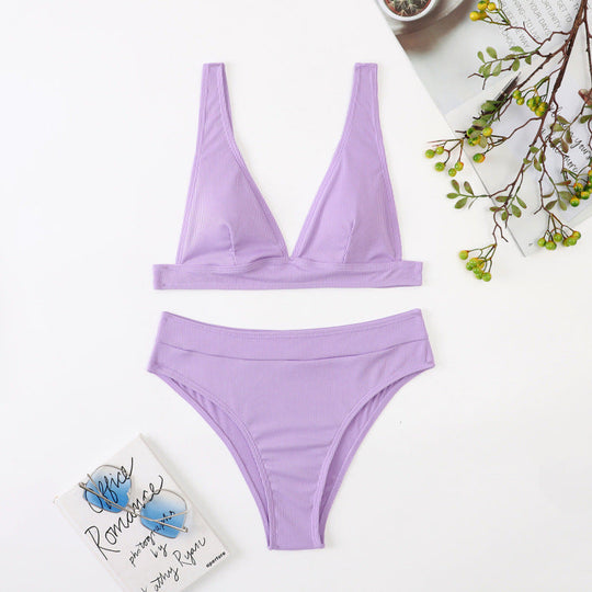 Damen Hoch geschnittener Bikini mit atmungsaktivem Oberteil und elastischem Bund Nord Taschen