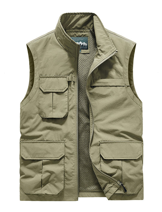 Herren Leichte Reise-Utility-Weste mit Mesh-Innenfutter und Mehrfachtaschen Nord Taschen