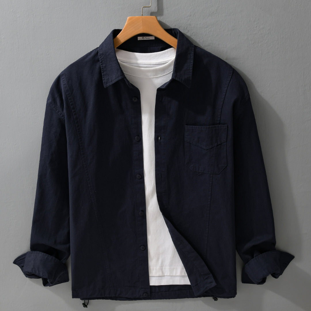 Herren Leichtes Overshirt-Jackett aus Baumwollmix mit aufgesetzter Brusttasche Nord Taschen