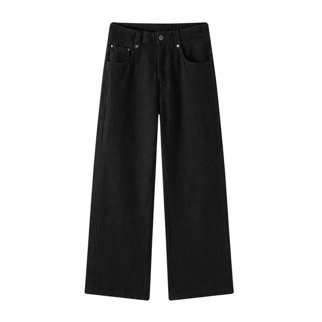 Damen Weite High-Waist-Hose aus Baumwolltwill mit markanter Seitennaht und klassischem Taschen‑Schnitt Nord Taschen