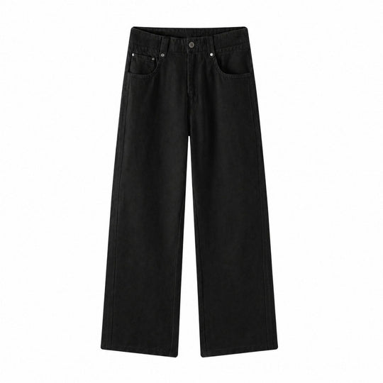 Damen Weite High-Waist-Hose aus Baumwolltwill mit markanter Seitennaht und klassischem Taschen‑Schnitt Nord Taschen