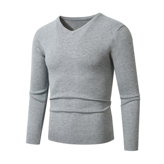 Herren Schmal geschnittener Feinstrick‑V‑Neck-Pullover mit Rippbund und atmungsaktiver Baumwollmischung Nord Taschen